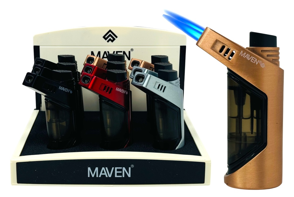 MAVEN DUO JET TORCH LIGHTER BOX OF 9