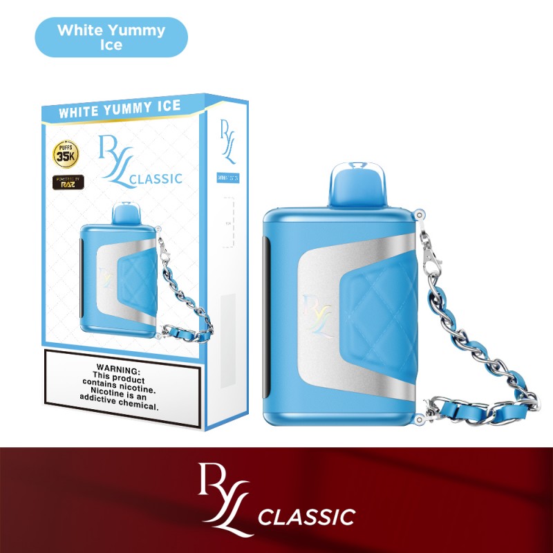 RYL CLASSIC BY RAZ 5% DISPOSABLE 35000 PUFFS BOX OF 5 (WHITE YUMMY ICE)