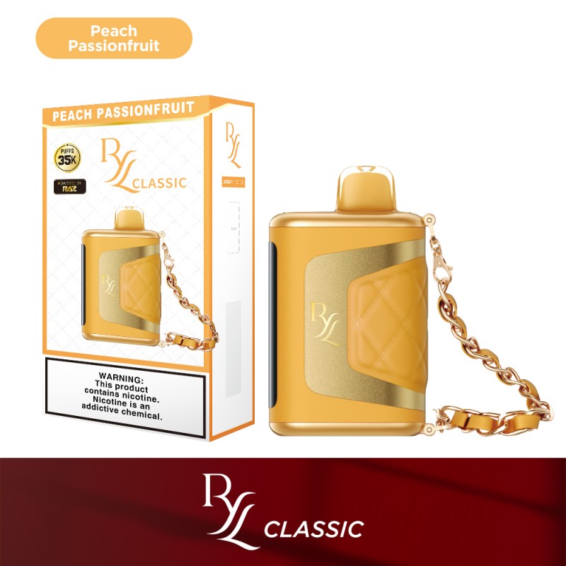 RYL CLASSIC BY RAZ 5% DISPOSABLE 35000 PUFFS BOX OF 5 (PEACH PASSIONFRUIT)