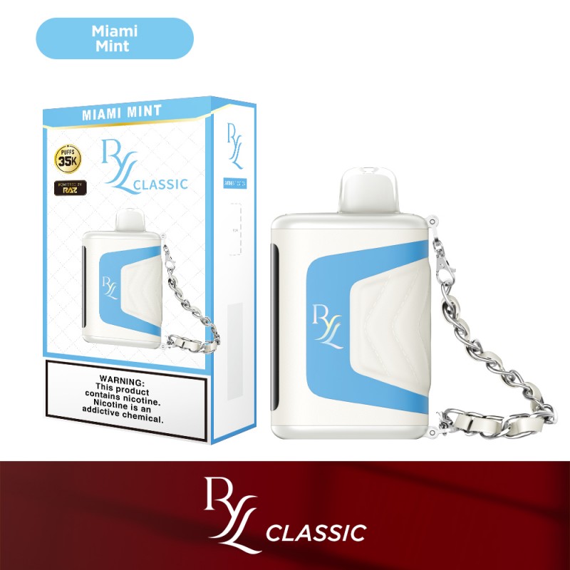 RYL CLASSIC BY RAZ 5% DISPOSABLE 35000 PUFFS BOX OF 5 (MIAMI MINT)