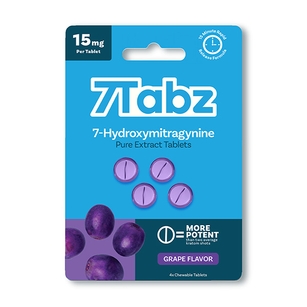7TABZ 15MG 7-HYDROXY KRATOM BLISTER CAPSULES 4CT (GRAPE)
