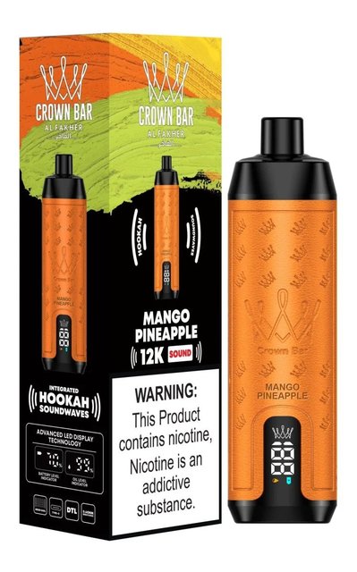 AL FAKHER CROWN BAR SOUND 5% DISPOSABLE 12000 PUFFS BOX OF 10 (MANGO PINEAPPLE)