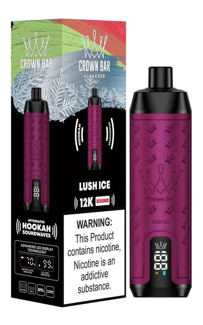 AL FAKHER CROWN BAR SOUND 5% DISPOSABLE 12000 PUFFS BOX OF 10 (LUSH ICE)