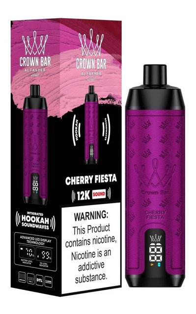 AL FAKHER CROWN BAR SOUND 5% DISPOSABLE 12000 PUFFS BOX OF 10 (CHERRY FIESTA)