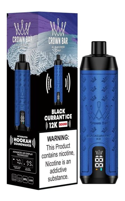 AL FAKHER CROWN BAR SOUND 5% DISPOSABLE 12000 PUFFS BOX OF 10 (BLACK CURRANT ICE)