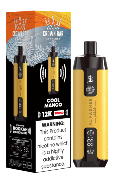 AL FAKHER CROWN BAR SOUND 5% DISPOSABLE 12000 PUFFS BOX OF 10 (COOL MANGO)
