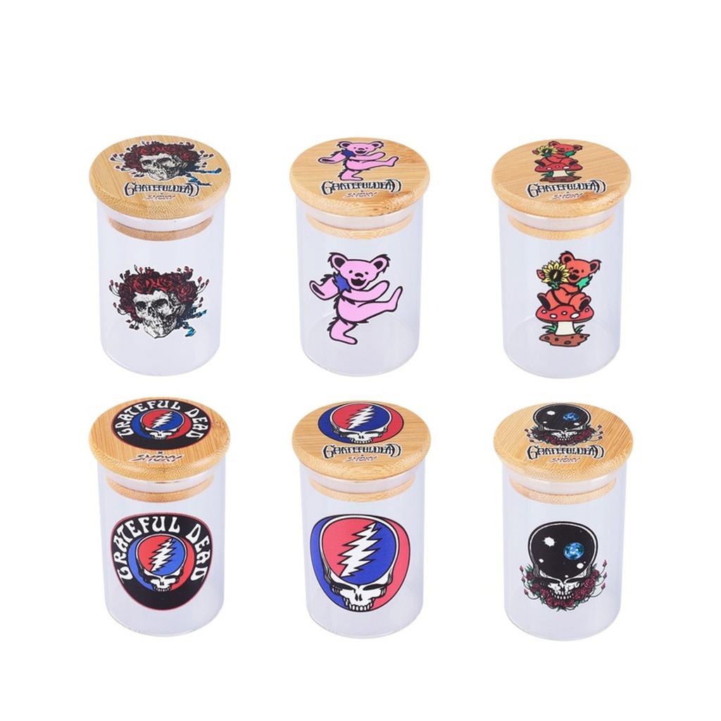 GRATEFUL DEAD X SMOXY GLASS STASH JAR #GD302D BOX OF 6