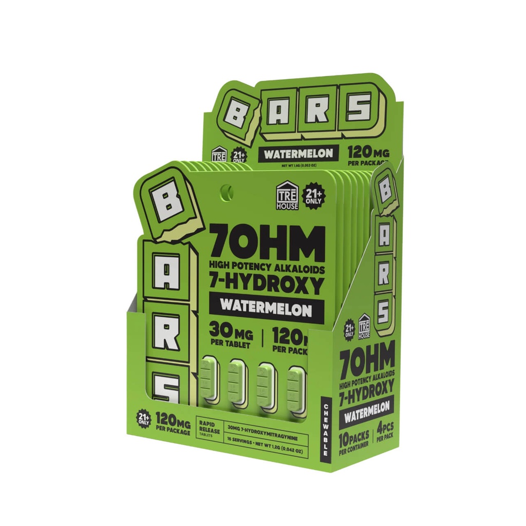 TRE HOUSE BARS 30MG 7-HYDROXY KRATOM CAPSULES BLISTER 4CT