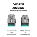 VOOPOO ARGUS TOP FILL CARTRIDGE V2 3ML 3CT