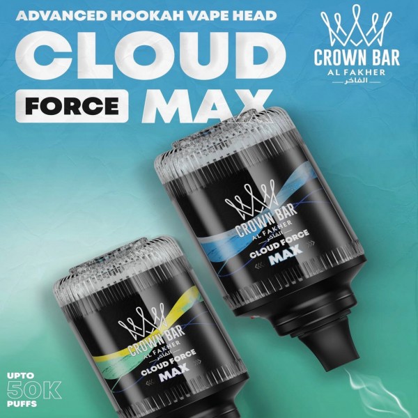 AL FAKHER CROWN BAR CLOUD FORCE MAX 5MG 50000 PUFFS DISPOSABLE E-HOOKAH HEAD