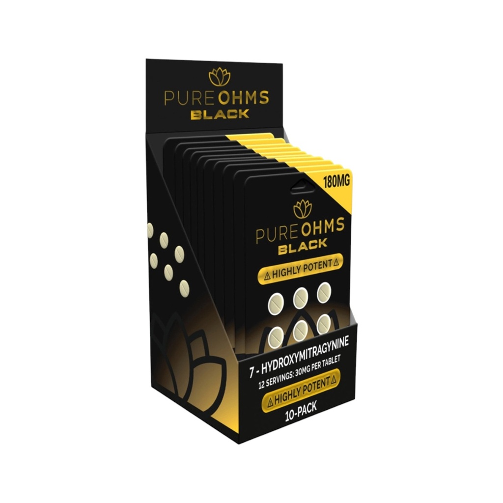 PURE OHMS BLACK 30MG 7-HYDROXY CAPSULES BLISTER 6CT