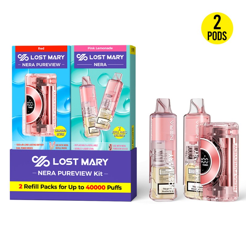 LOST MARY NERA PURVIEW 40K 5% DISPOSABLE KIT (DEVICE + 2CT REFILL PACK BUNDLE)