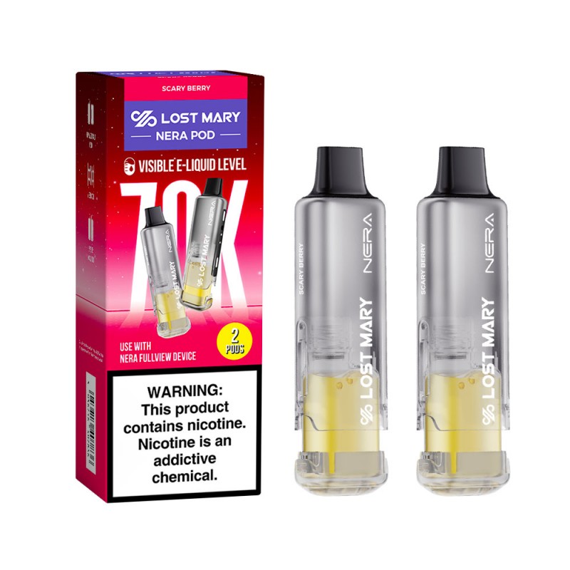LOST MARY NERA FULLVIEW POD 70K 5% DISPOSABLE REFILL PACK PODS 2CT BOX OF 5