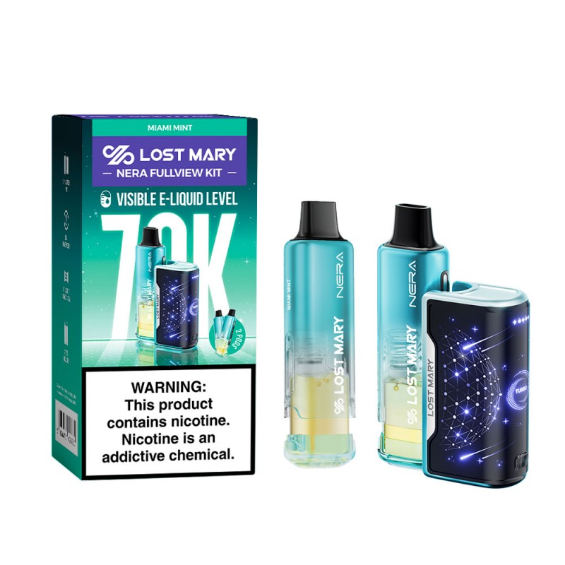 LOST MARY NERA FULLVIEW KIT 70K 5% DISPOSABLE (DEVICE + 2CT REFILL PACK PODS) BOX OF 5