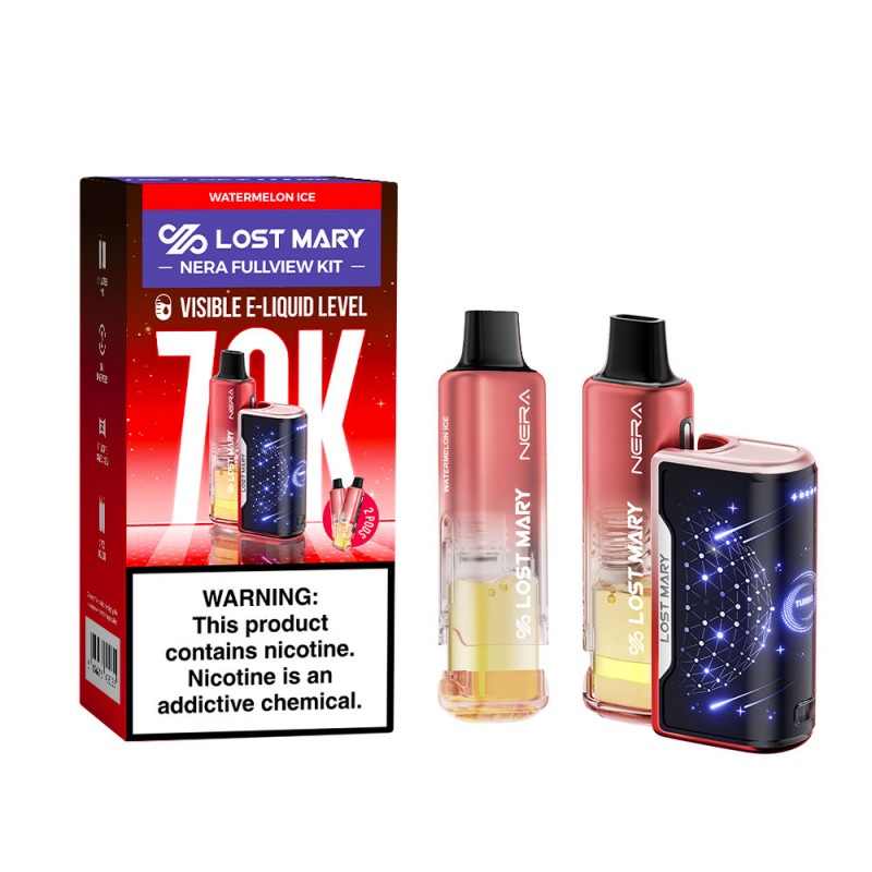 LOST MARY NERA FULLVIEW KIT 70K 5% DISPOSABLE (DEVICE + 2CT REFILL PACK PODS) BOX OF 5