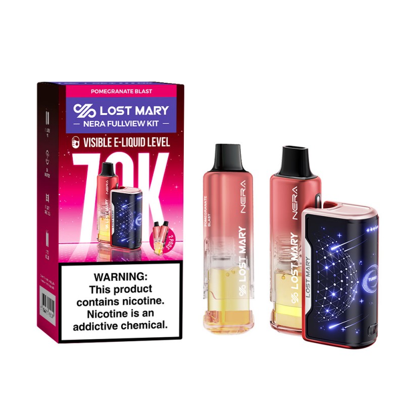 LOST MARY NERA FULLVIEW KIT 70K 5% DISPOSABLE (DEVICE + 2CT REFILL PACK PODS) BOX OF 5