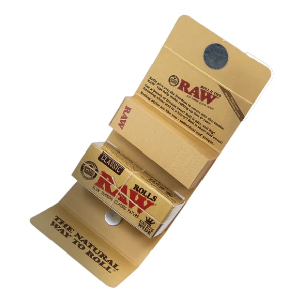 RAW MASTERPIECE KING SIZE WIDE CLASSIC ROLL & TIPS BOX OF 24