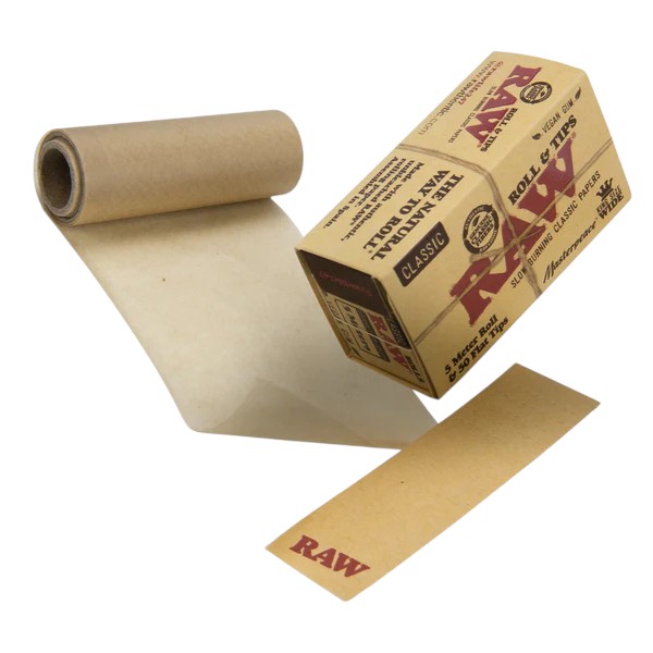 RAW MASTERPIECE KING SIZE WIDE CLASSIC ROLL & TIPS BOX OF 24