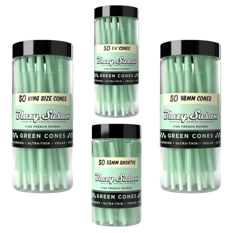 BLAZY SUSAN GREEN CONES 50CT JAR