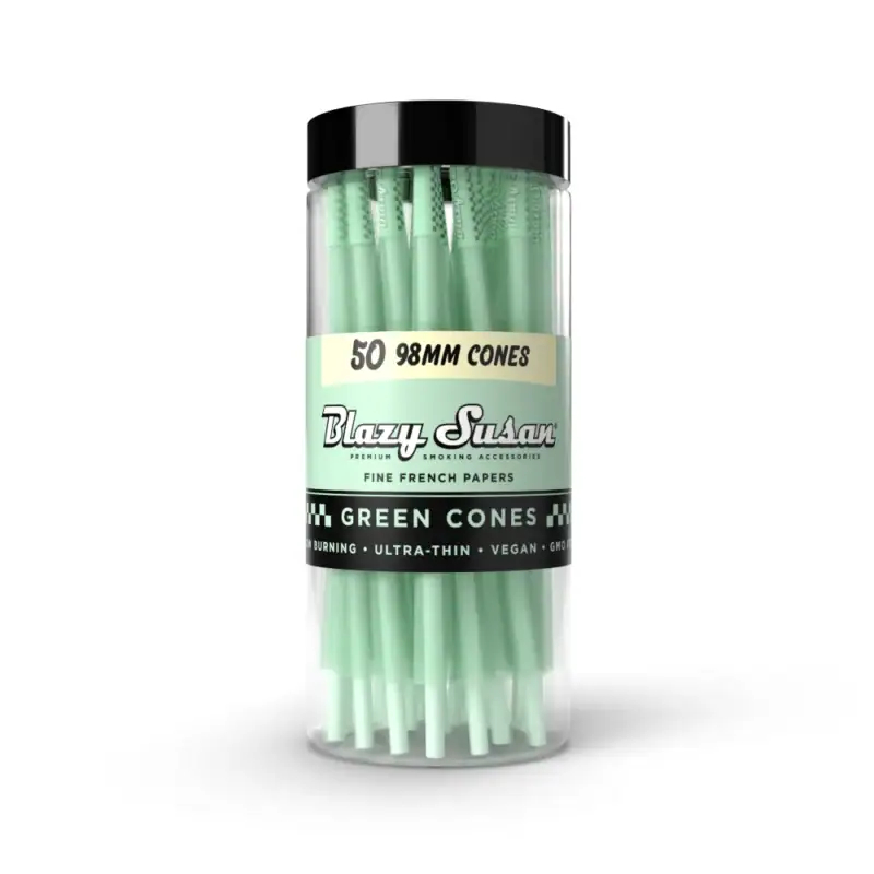 BLAZY SUSAN GREEN CONES 50CT JAR