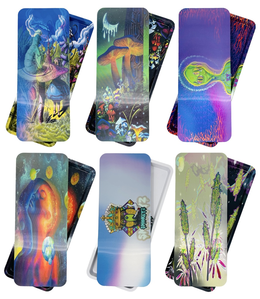 LONG METAL TRAY WITH 3D DESIGN MAGNETIC TRAY COVER