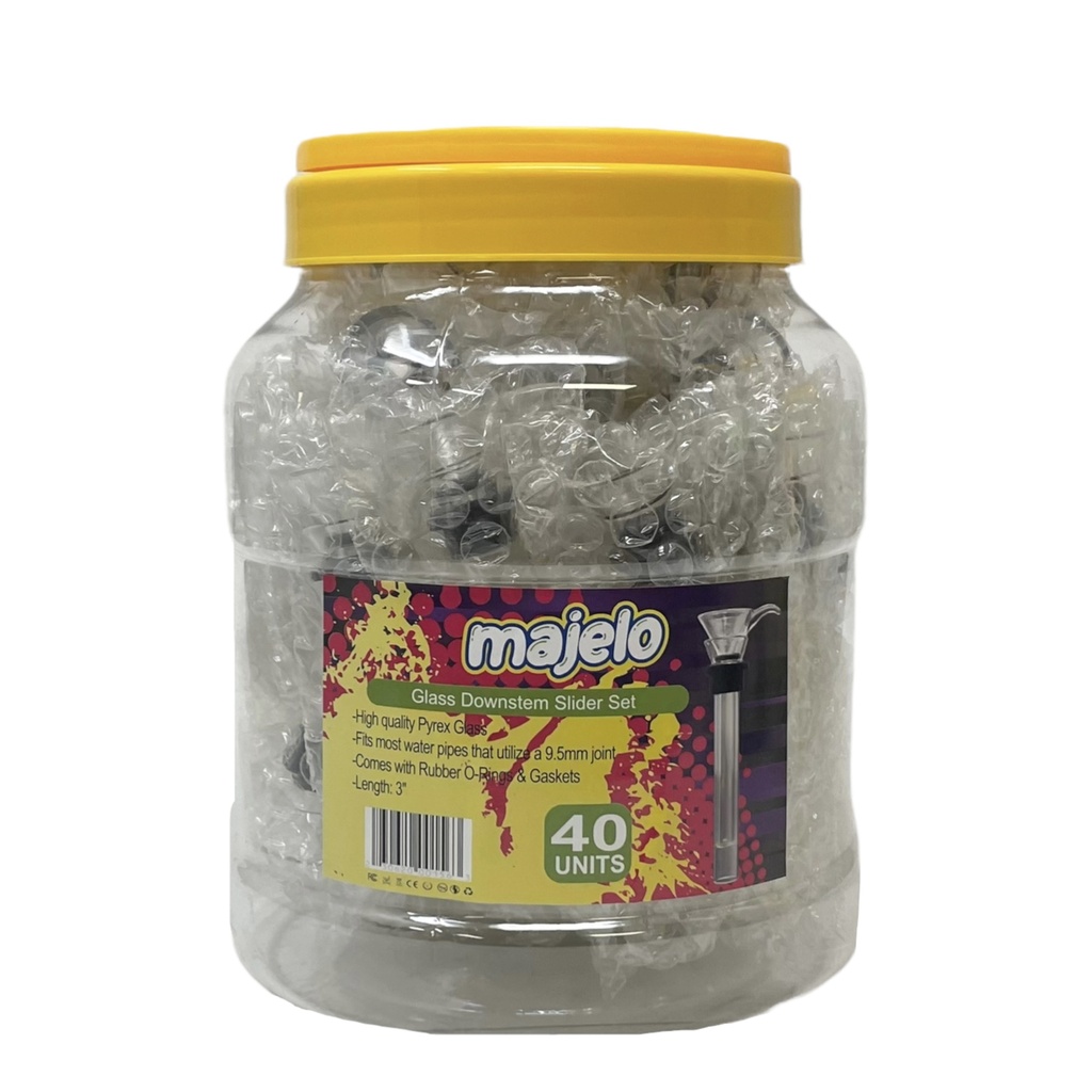 MAJELO GLASS DOWNSTEM SLIDER SET 3" #MJ001563 40CT JAR