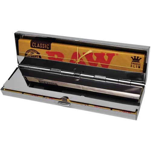 RAW PAPER TIN STAINLESS FOR KING SIZE & PRE-ROLLED TIPS