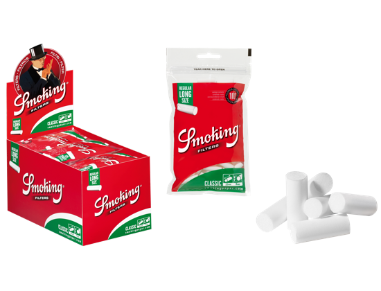 SMOKING REGULAR LONG FILTERS 8MM X 22MM 100CT BOX OF 25