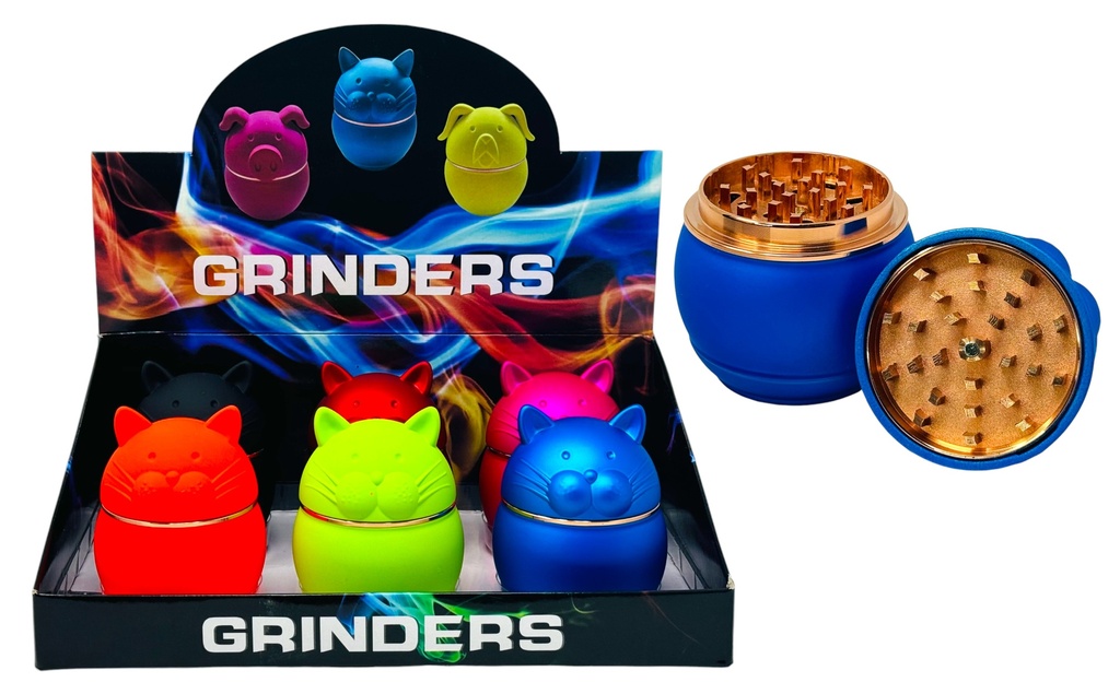 TOBACCO GRINDER CAT DESIGN 4 PARTS #YJ-63001-2 BOX OF 6
