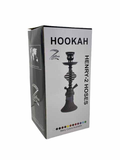 ZEBRA HENRY 2 HOSE HOOKAH ASSORTED COLORS