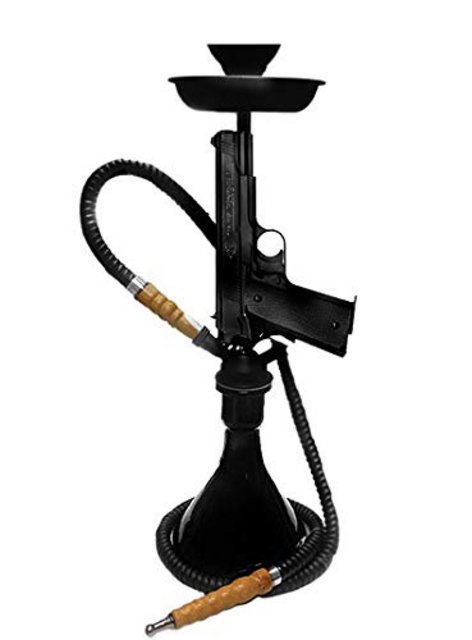ZEBRA PISTOL HOOKAH 1 HOSE ASSORTED COLORS