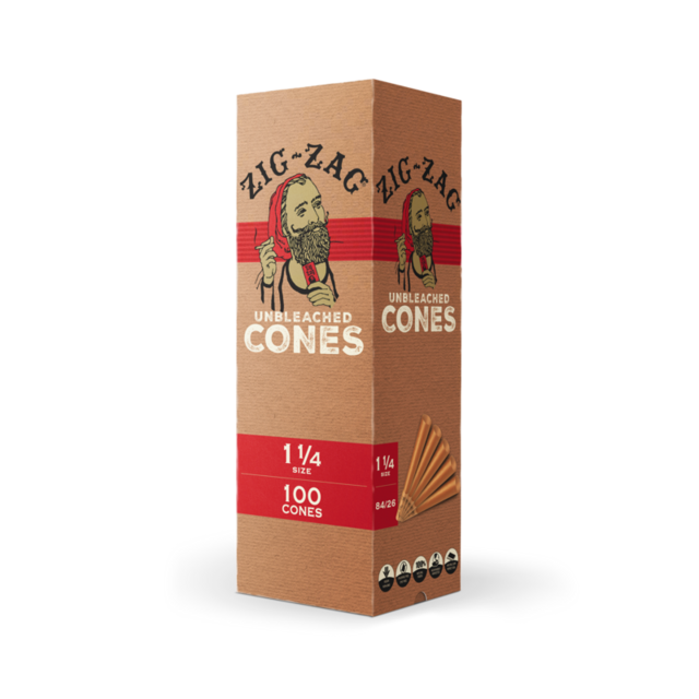 ZIG ZAG 1 1/4 UNBLEACHED CONES 100CT