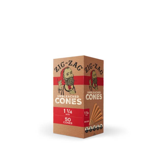 ZIG ZAG 1 1/4 UNBLEACHED CONES 50CT