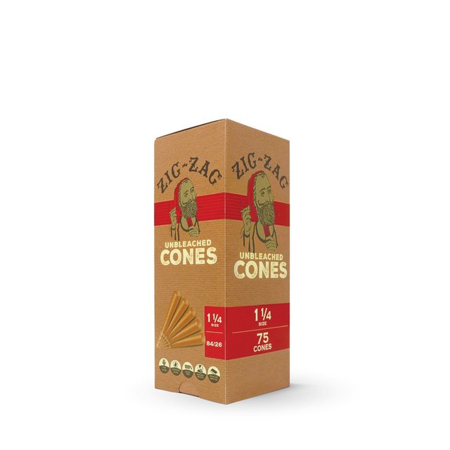 ZIG ZAG 1 1/4 UNBLEACHED CONES 75CT