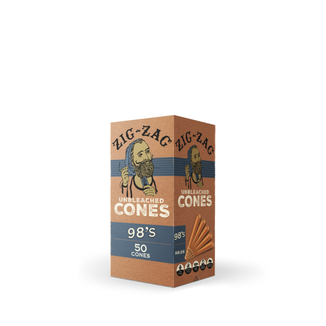 ZIG ZAG 98'S UNBLEACHED CONES 50CT