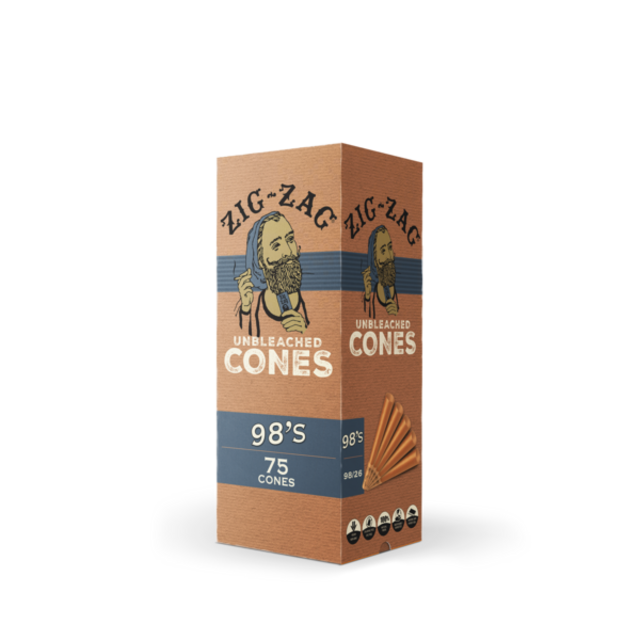 ZIG ZAG 98'S UNBLEACHED CONES 75CT