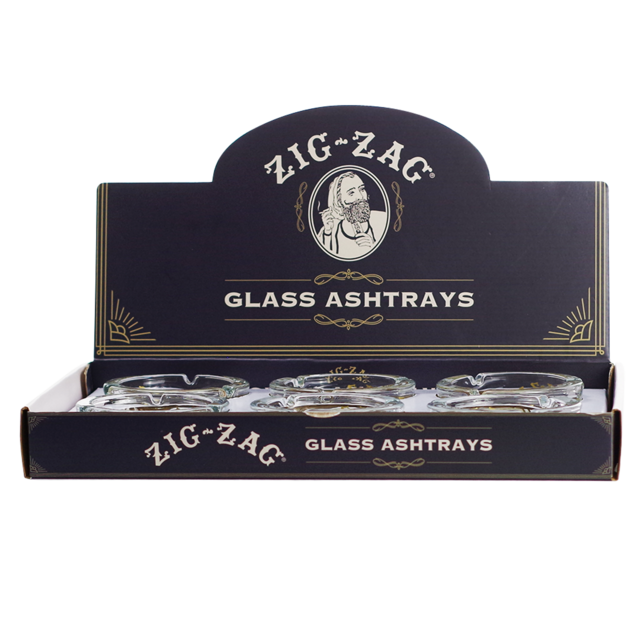 ZIG ZAG CLASSIC & VINTAGE GLASS ASHTRAYS BOX OF 6