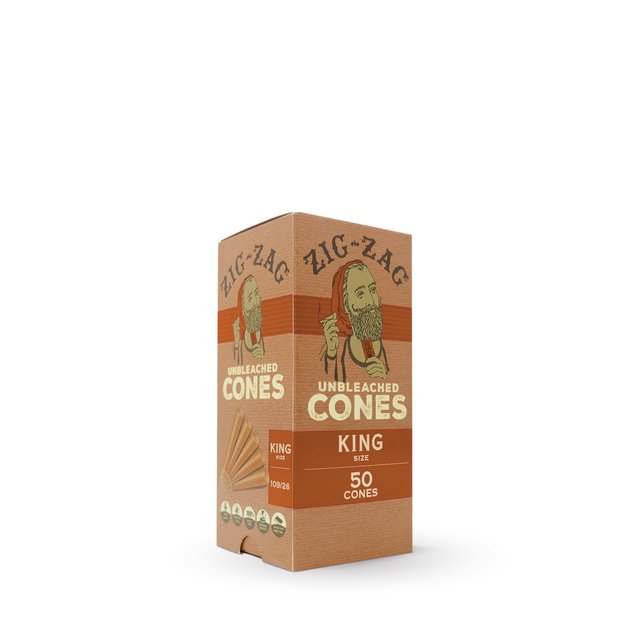 ZIG ZAG KING SIZE UNBLEACHED CONES 50CT