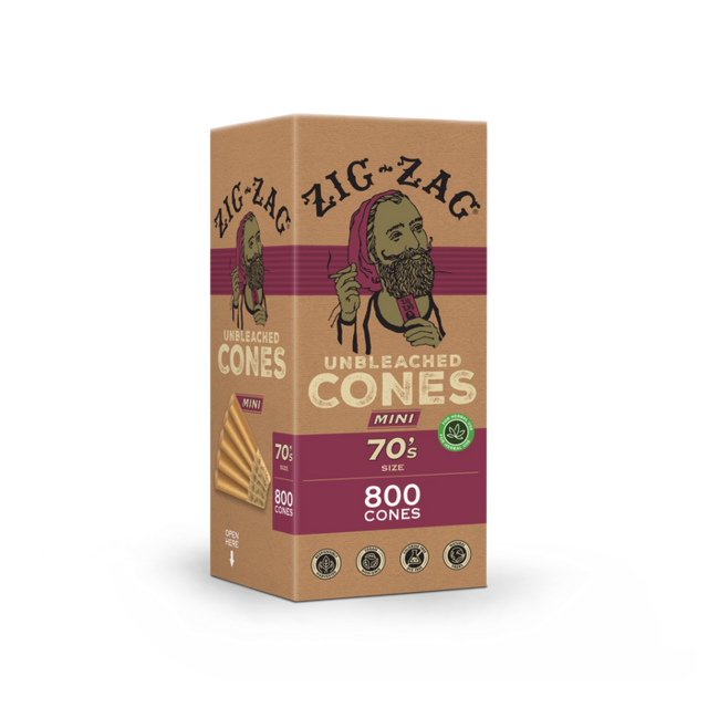ZIG ZAG MINI 70'S UNBLEACHED CONES 800CT