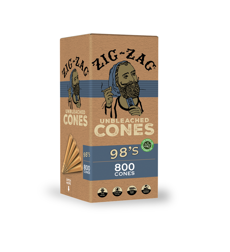 ZIG ZAG UNBLEACHED 98'S CONES 800CT