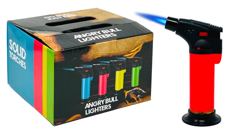 ANGRY BULL TORCH LIGHTERS BOX OF 12