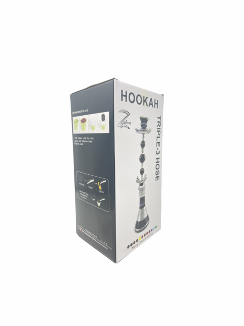 ZEBRA HOOKAH 29" TRIPLE 3 HOSE