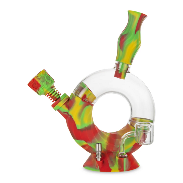 OOZE OZONE 4 IN 1 SILICONE GLASS WATER PIPE & NECTAR COLLECTOR