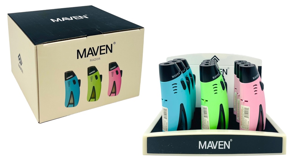MAVEN RAZOR TORCH LIGHTER BOX OF 9
