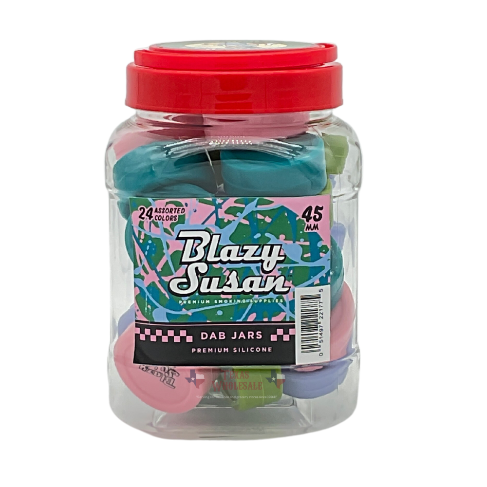BLAZY SUSAN 45MM DAB JARS 24CT JAR ASSORTED COLORS