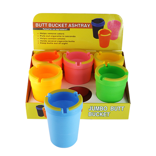 BUTT BUCKET NEON GLOW IN THE DARK CAR ASHTRAY #30495 BOX OF 6