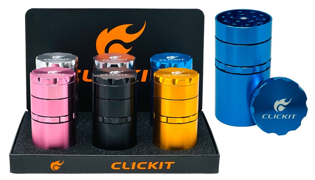 CLICKIT TALL ALUMINUM GRINDER 5 PARTS #MG-113 BOX OF 6