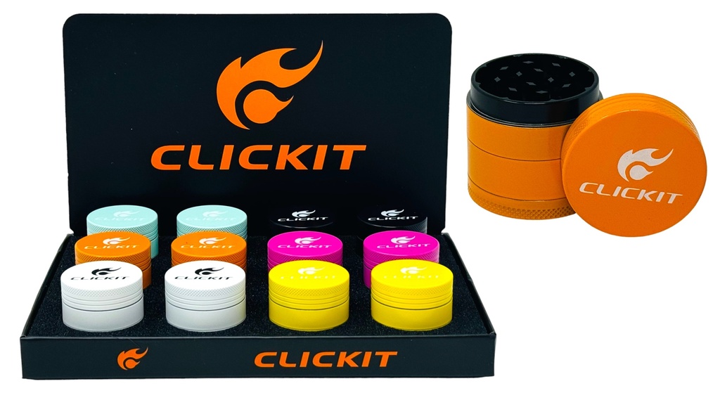 CLICKIT MINI METAL GRINDER 4 PARTS #MG-112 BOX OF 12