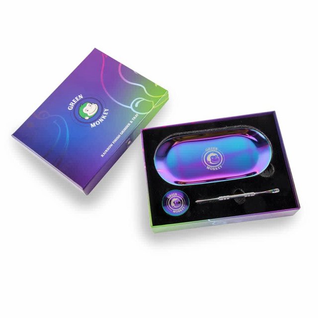 GREEN MONKEY RAINBOW GRINDER & TRAY KIT