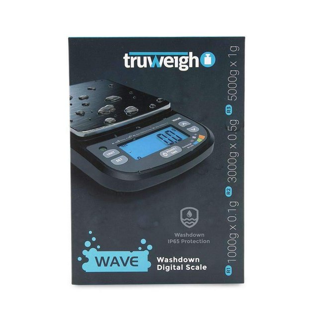 TRUWEIGH WAVE IP65 WASHDOWN DIGITAL SCALE 5000G X 1G BLACK